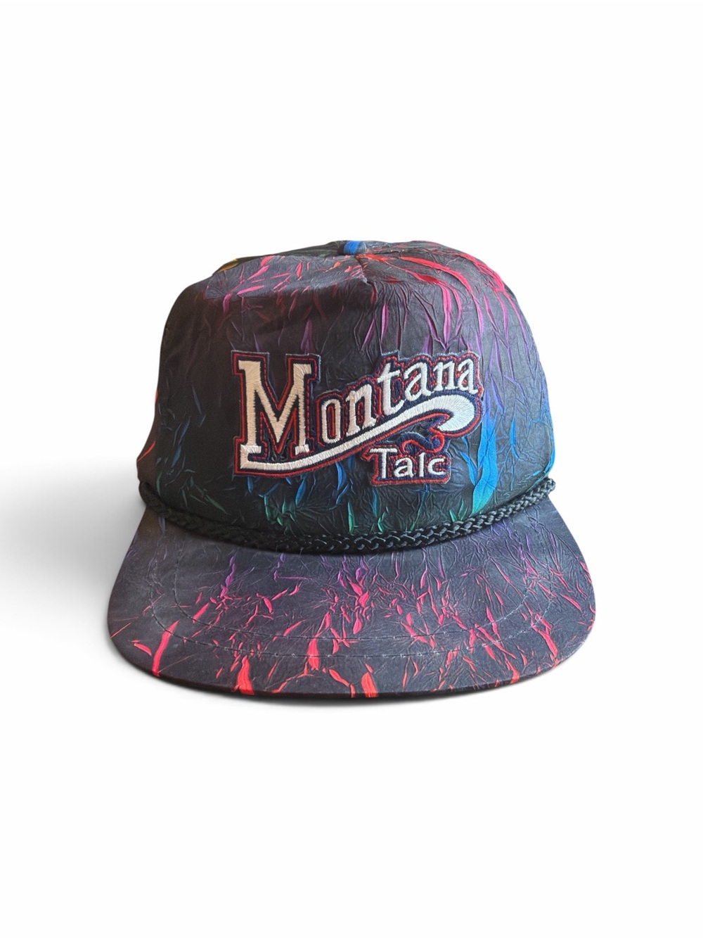 Vintage Montana Talc Co. Trucker Hat Tie Dye Acid Wash SnapBack